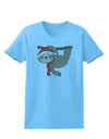 Cute Christmas Sloth with Santa Hat Womens T-Shirt-Womens T-Shirt-TooLoud-Aquatic-Blue-X-Small-Davson Sales