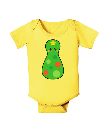 Cute Christmas Tree Matryoshka Nesting Doll Baby Romper Bodysuit-Baby Romper-TooLoud-Yellow-06-Months-Davson Sales