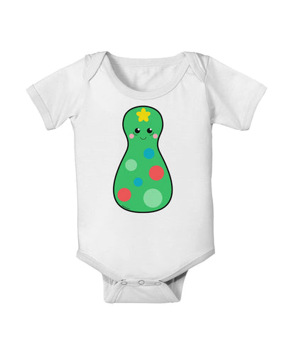 Cute Christmas Tree Matryoshka Nesting Doll Baby Romper Bodysuit-Baby Romper-TooLoud-White-06-Months-Davson Sales