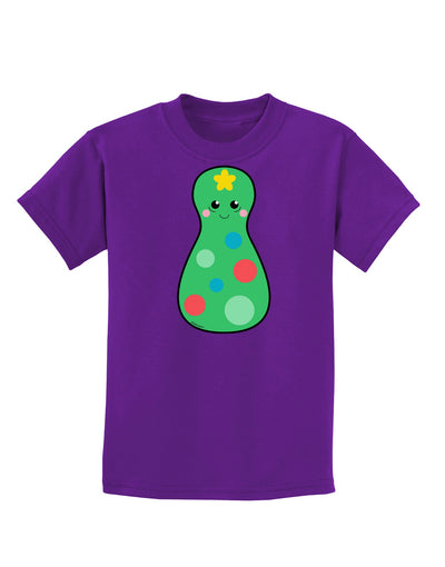 Cute Christmas Tree Matryoshka Nesting Doll Childrens Dark T-Shirt-Childrens T-Shirt-TooLoud-Purple-X-Small-Davson Sales