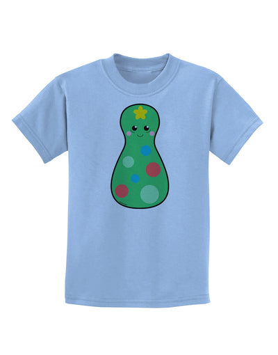 Cute Christmas Tree Matryoshka Nesting Doll Childrens T-Shirt-Childrens T-Shirt-TooLoud-Light-Blue-X-Small-Davson Sales