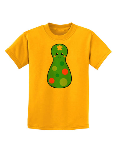 Cute Christmas Tree Matryoshka Nesting Doll Childrens T-Shirt-Childrens T-Shirt-TooLoud-Gold-X-Small-Davson Sales