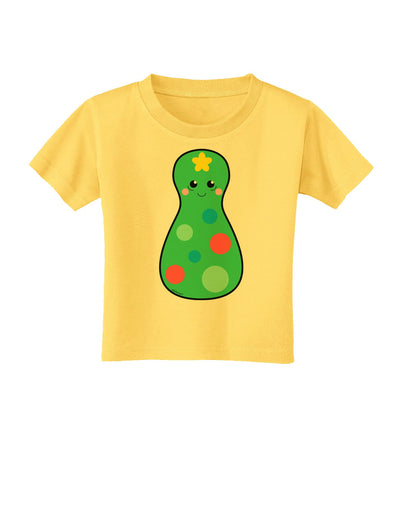 Cute Christmas Tree Matryoshka Nesting Doll Toddler T-Shirt-Toddler T-Shirt-TooLoud-Yellow-2T-Davson Sales