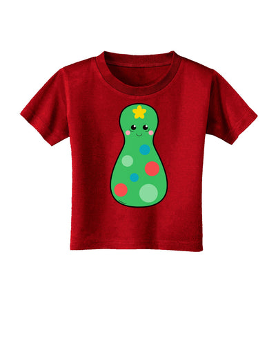 Cute Christmas Tree Matryoshka Nesting Doll Toddler T-Shirt Dark-Toddler T-Shirt-TooLoud-Clover-Green-2T-Davson Sales