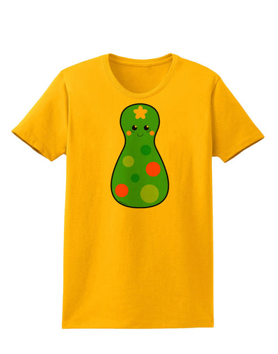 Cute Christmas Tree Matryoshka Nesting Doll Womens T-Shirt-Womens T-Shirt-TooLoud-Gold-X-Small-Davson Sales