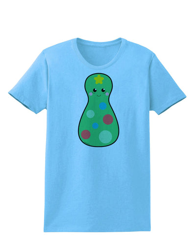 Cute Christmas Tree Matryoshka Nesting Doll Womens T-Shirt-Womens T-Shirt-TooLoud-Aquatic-Blue-X-Small-Davson Sales