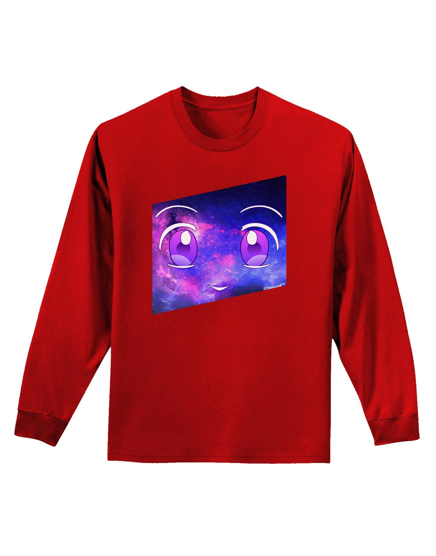 Cute Cosmic Eyes Adult Long Sleeve Dark T-Shirt-TooLoud-Red-Small-Davson Sales