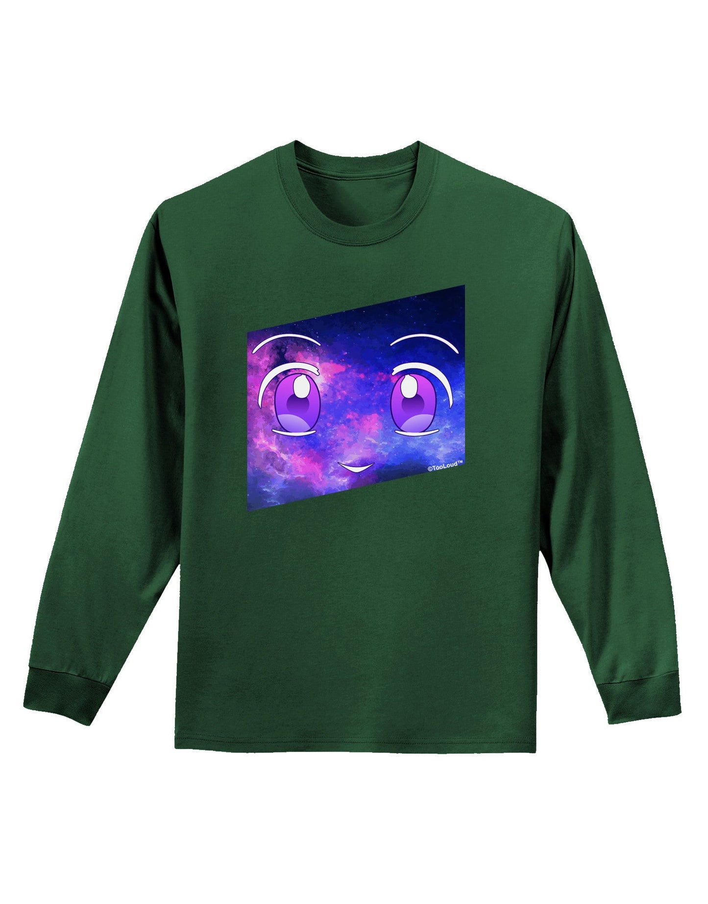 Cute Cosmic Eyes Adult Long Sleeve Dark T-Shirt-TooLoud-Dark-Green-Small-Davson Sales