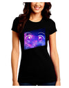 Cute Cosmic Eyes Juniors Petite Crew Dark T-Shirt-T-Shirts Juniors Tops-TooLoud-Black-Juniors Fitted Small-Davson Sales