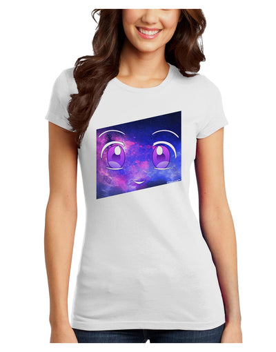 Cute Cosmic Eyes Juniors Petite T-Shirt-T-Shirts Juniors Tops-TooLoud-White-Juniors Fitted X-Small-Davson Sales