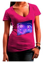 Cute Cosmic Eyes Womens V-Neck Dark T-Shirt-Womens V-Neck T-Shirts-TooLoud-Hot-Pink-Juniors Fitted Small-Davson Sales