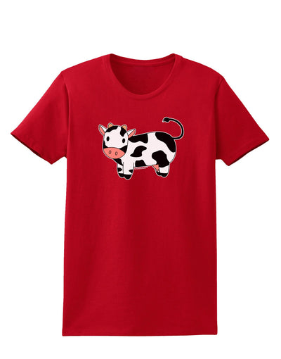 Cute Cow Womens Dark T-Shirt-TooLoud-Red-X-Small-Davson Sales