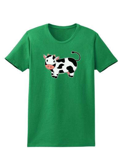 Cute Cow Womens Dark T-Shirt-TooLoud-Kelly-Green-X-Small-Davson Sales