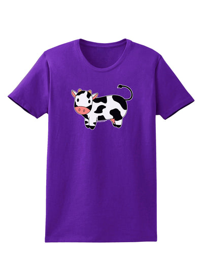 Cute Cow Womens Dark T-Shirt-TooLoud-Purple-X-Small-Davson Sales