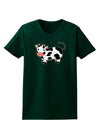 Cute Cow Womens Dark T-Shirt-TooLoud-Forest-Green-Small-Davson Sales