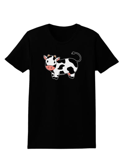 Cute Cow Womens Dark T-Shirt-TooLoud-Black-X-Small-Davson Sales