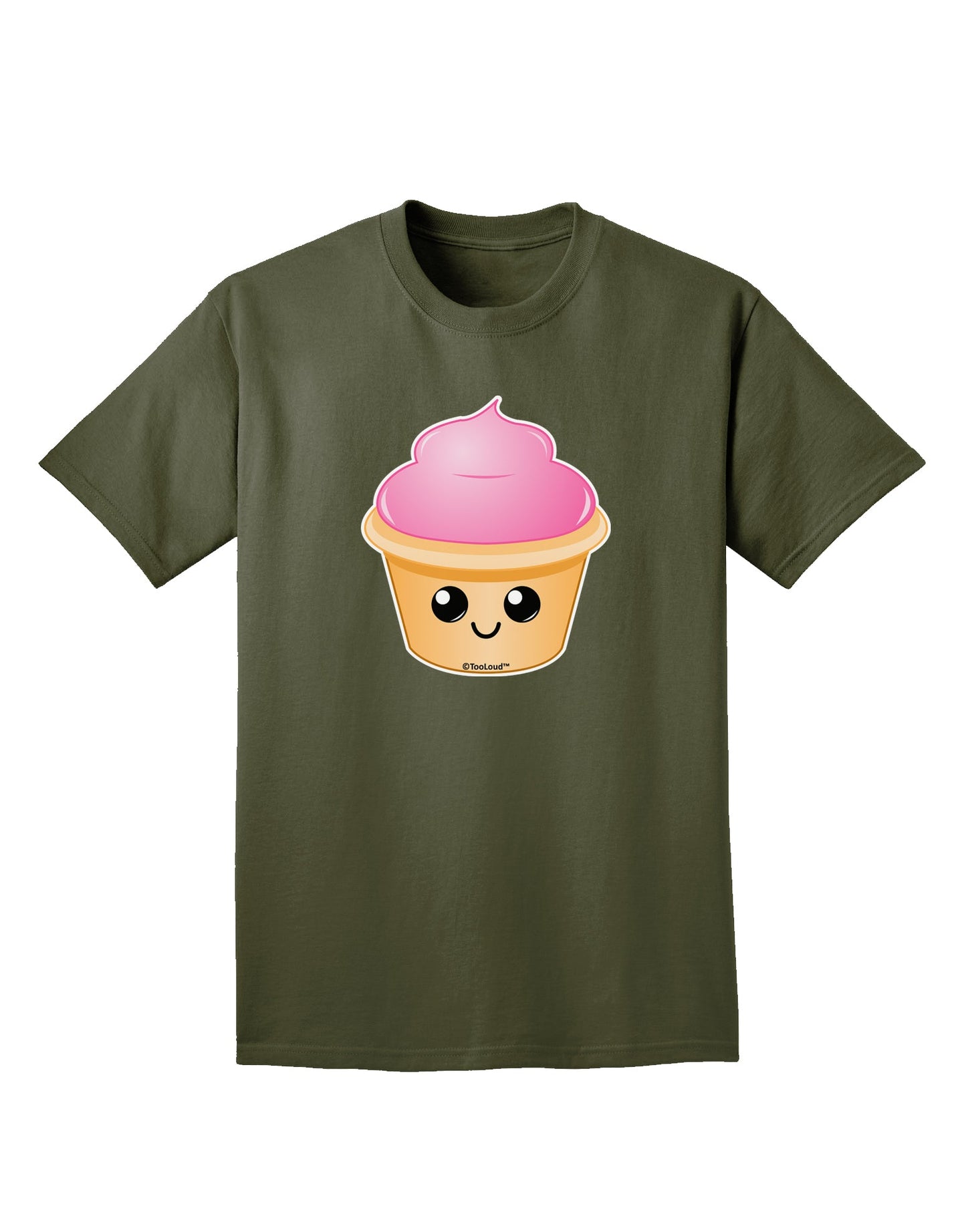 Cute Cupcake Design #2 Adult Dark T-Shirt by TooLoud-Mens T-Shirt-TooLoud-Military-Green-Small-Davson Sales