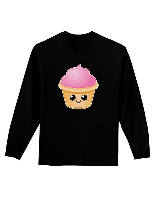 Cute Cupcake Design #2 Adult Long Sleeve Dark T-Shirt by TooLoud-TooLoud-Black-Small-Davson Sales