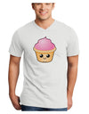 Cute Cupcake Design #2 Adult V-Neck T-shirt by TooLoud-Mens V-Neck T-Shirt-TooLoud-White-Small-Davson Sales