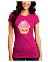 Cute Cupcake Design #2 Juniors Crew Dark T-Shirt by TooLoud-T-Shirts Juniors Tops-TooLoud-Hot-Pink-Juniors Fitted Small-Davson Sales