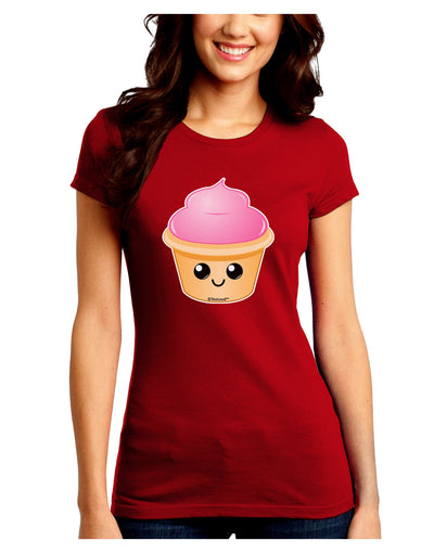 Cute Cupcake Design #2 Juniors Crew Dark T-Shirt by TooLoud-T-Shirts Juniors Tops-TooLoud-Red-Juniors Fitted Small-Davson Sales