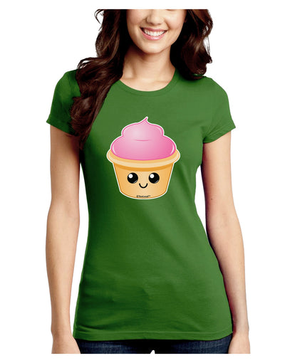 Cute Cupcake Design #2 Juniors Crew Dark T-Shirt by TooLoud-T-Shirts Juniors Tops-TooLoud-Kiwi-Green-Juniors Fitted X-Small-Davson Sales