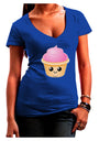 Cute Cupcake Design #2 Juniors V-Neck Dark T-Shirt by TooLoud-Womens V-Neck T-Shirts-TooLoud-Royal-Blue-Juniors Fitted Small-Davson Sales