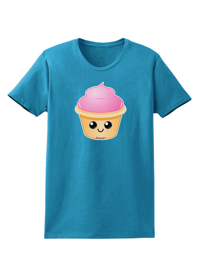 Cute Cupcake Design #2 Womens Dark T-Shirt by TooLoud-Womens T-Shirt-TooLoud-Turquoise-X-Small-Davson Sales