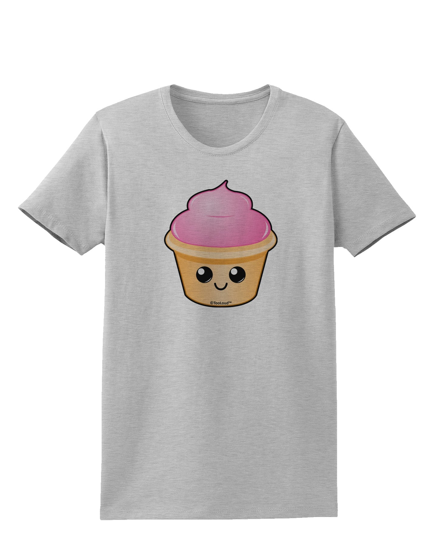 Cute Cupcake Design #2 Womens T-Shirt by TooLoud-Womens T-Shirt-TooLoud-AshGray-X-Small-Davson Sales