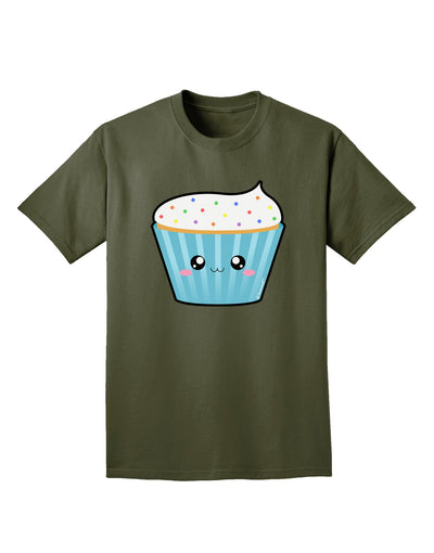 Cute Cupcake with Sprinkles Adult Dark T-Shirt by TooLoud-Mens T-Shirt-TooLoud-Military-Green-Small-Davson Sales