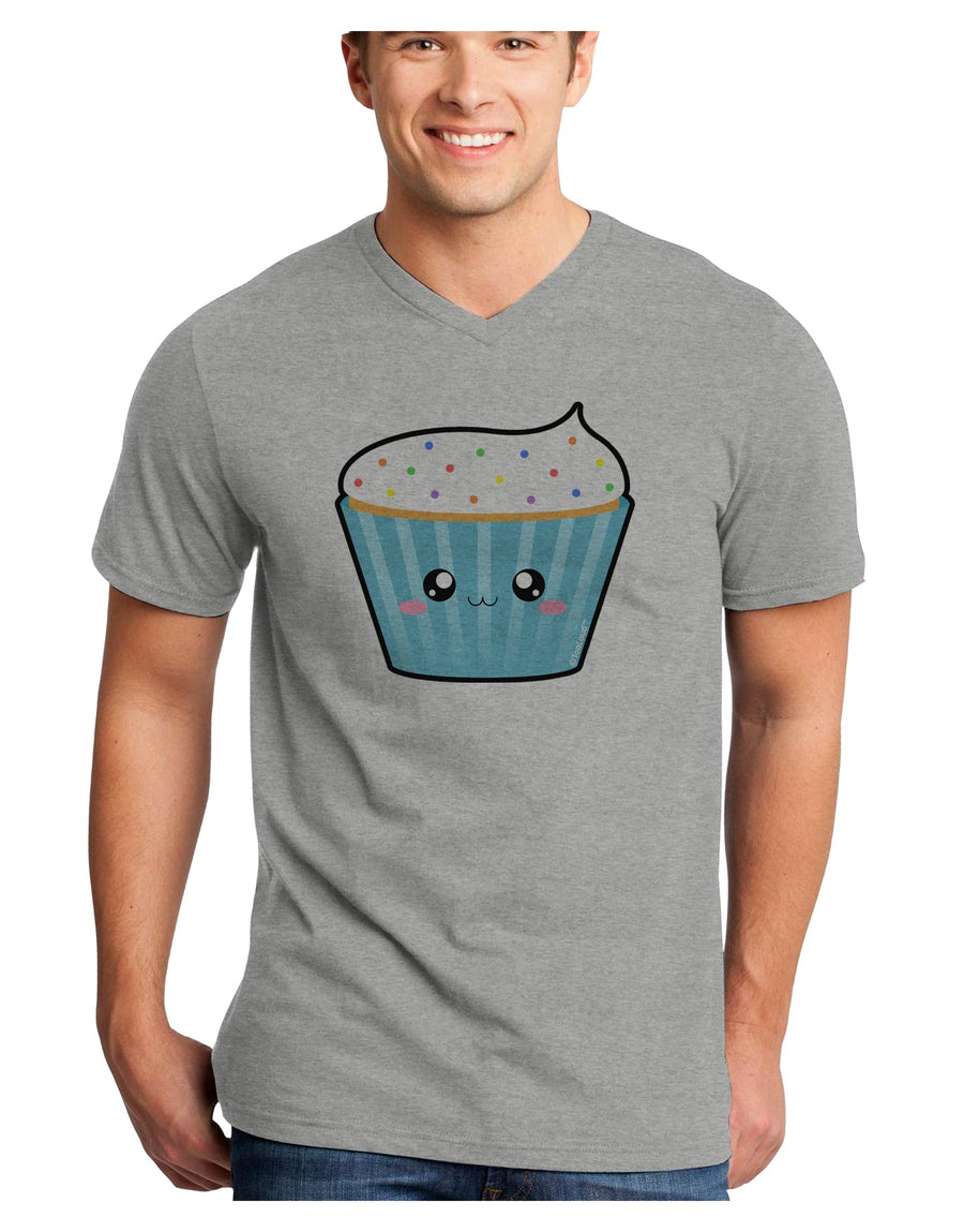 Cute Cupcake with Sprinkles Adult V-Neck T-shirt by TooLoud-Mens V-Neck T-Shirt-TooLoud-White-Small-Davson Sales