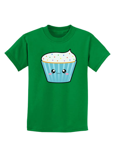 Cute Cupcake with Sprinkles Childrens Dark T-Shirt by TooLoud-Childrens T-Shirt-TooLoud-Kelly-Green-X-Small-Davson Sales