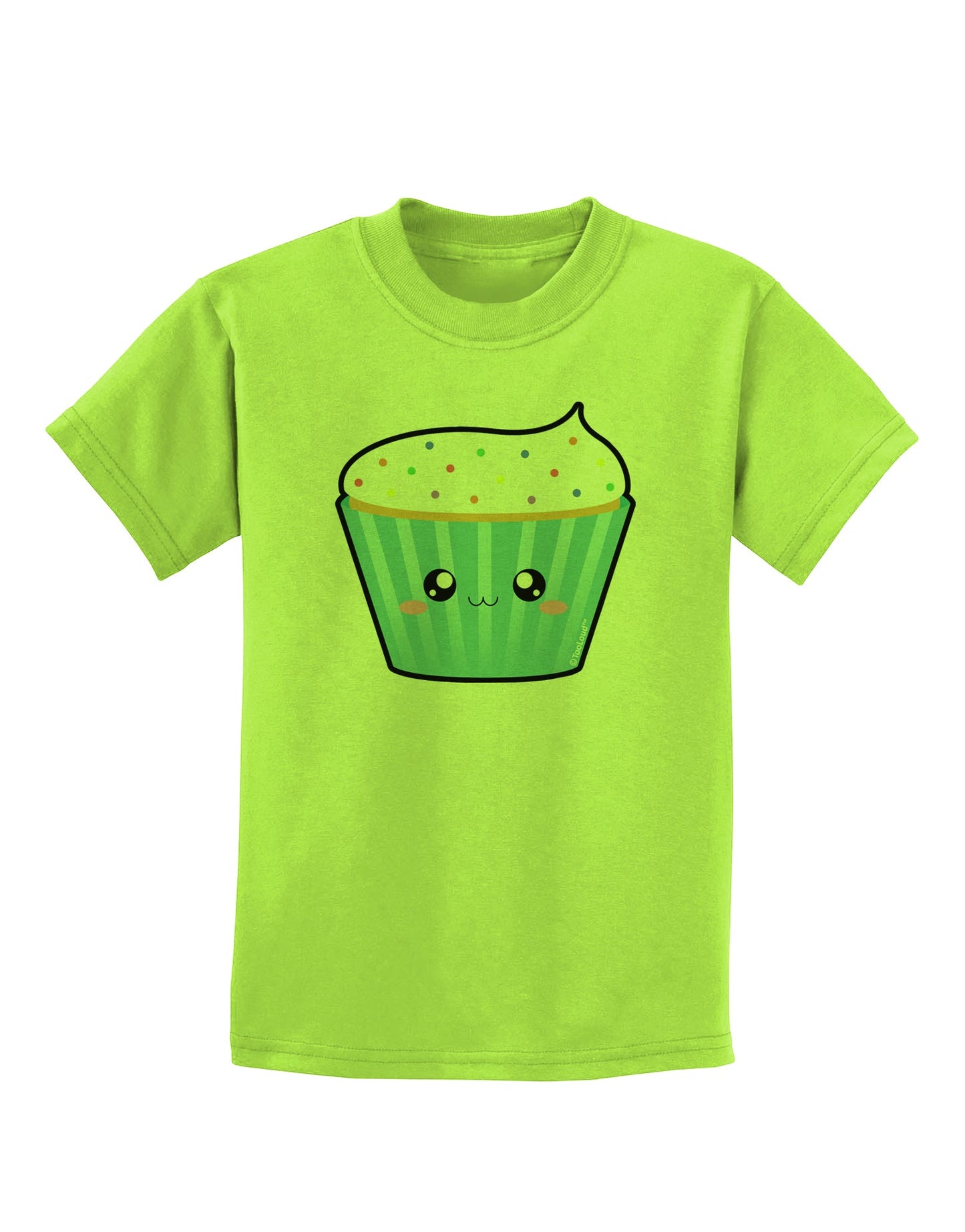 Cute Cupcake with Sprinkles Childrens T-Shirt by TooLoud-Childrens T-Shirt-TooLoud-Lime-Green-X-Small-Davson Sales