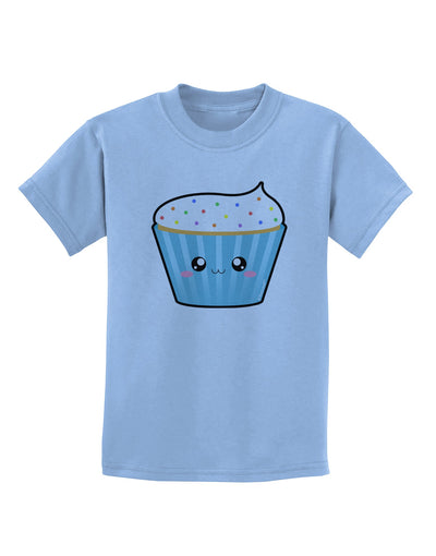 Cute Cupcake with Sprinkles Childrens T-Shirt by TooLoud-Childrens T-Shirt-TooLoud-Light-Blue-X-Small-Davson Sales