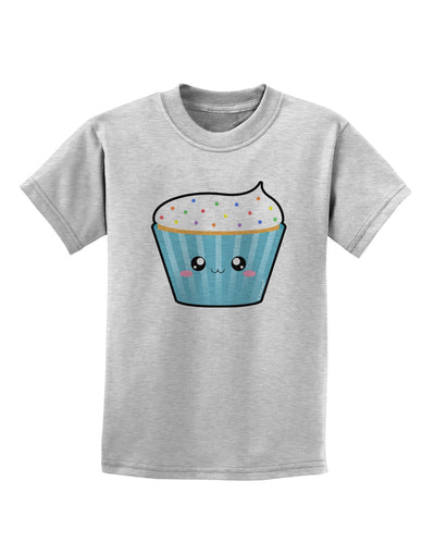 Cute Cupcake with Sprinkles Childrens T-Shirt by TooLoud-Childrens T-Shirt-TooLoud-AshGray-X-Small-Davson Sales