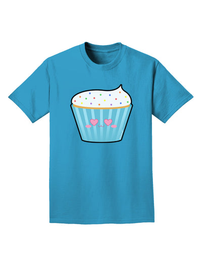 Cute Cupcake with Sprinkles - Heart Eyes Adult Dark T-Shirt by TooLoud-Mens T-Shirt-TooLoud-Turquoise-Small-Davson Sales