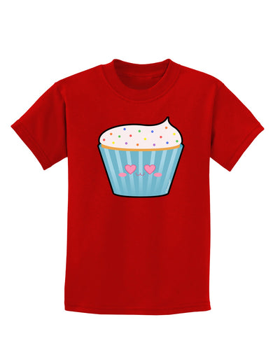 Cute Cupcake with Sprinkles - Heart Eyes Childrens Dark T-Shirt by TooLoud-Childrens T-Shirt-TooLoud-Red-X-Small-Davson Sales