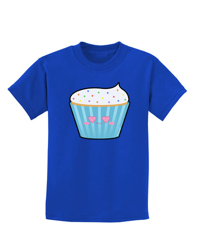 Cute Cupcake with Sprinkles - Heart Eyes Childrens Dark T-Shirt by TooLoud-Childrens T-Shirt-TooLoud-Royal-Blue-X-Small-Davson Sales