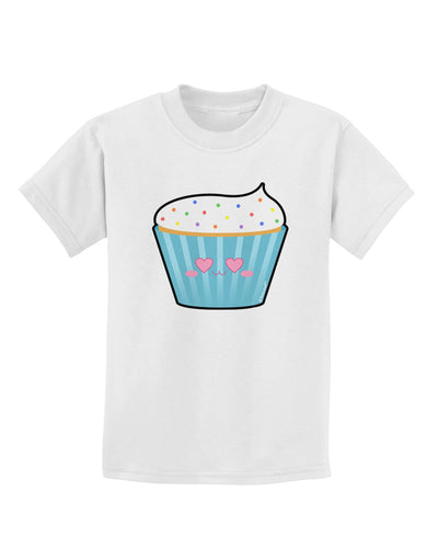 Cute Cupcake with Sprinkles - Heart Eyes Childrens T-Shirt by TooLoud-Childrens T-Shirt-TooLoud-White-X-Small-Davson Sales