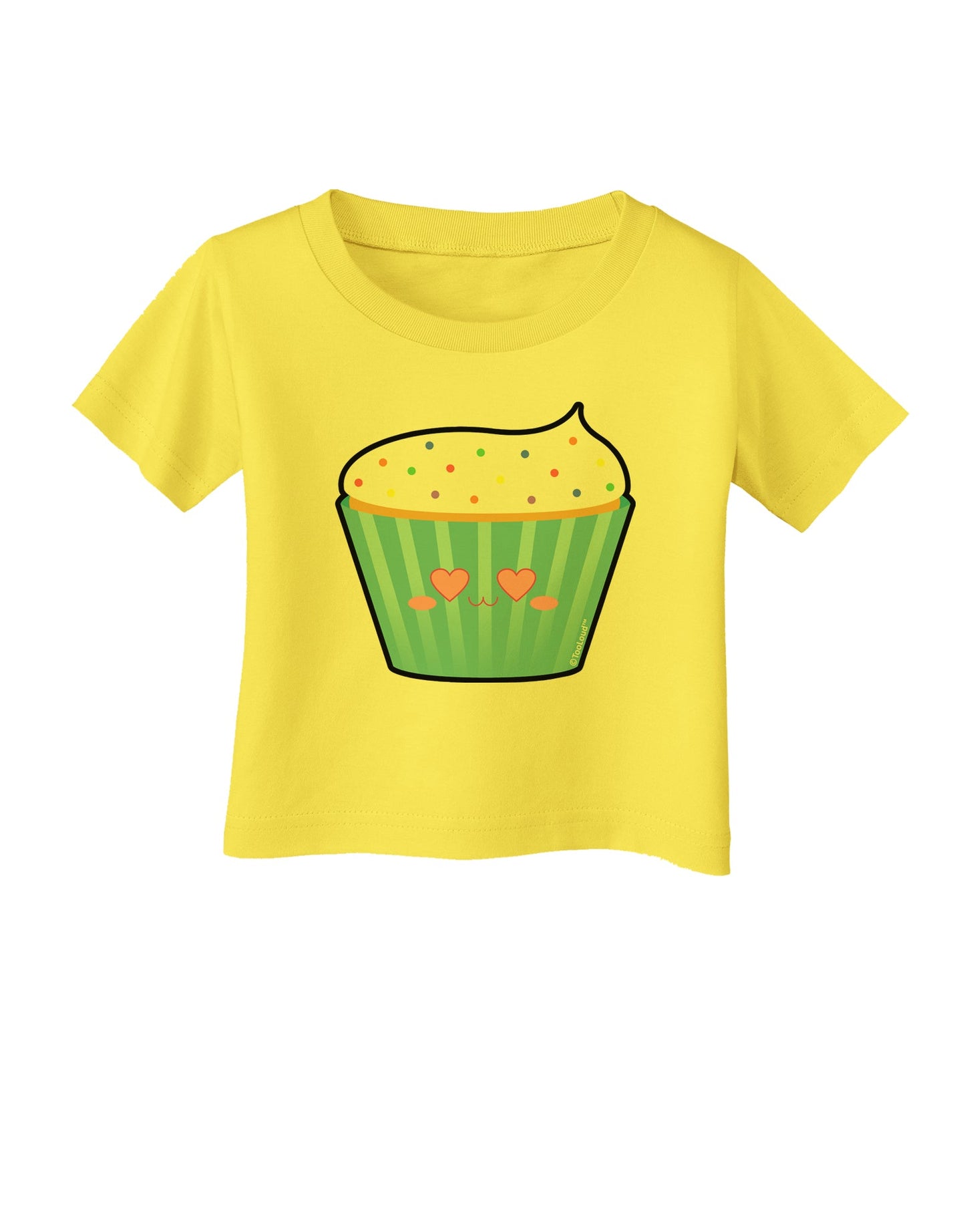 Cute Cupcake with Sprinkles - Heart Eyes Infant T-Shirt by TooLoud-Infant T-Shirt-TooLoud-Yellow-06-Months-Davson Sales