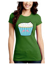 Cute Cupcake with Sprinkles - Heart Eyes Juniors Crew Dark T-Shirt by TooLoud-T-Shirts Juniors Tops-TooLoud-Kiwi-Green-Juniors Fitted X-Small-Davson Sales