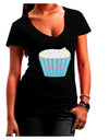 Cute Cupcake with Sprinkles - Heart Eyes Juniors V-Neck Dark T-Shirt by TooLoud-Womens V-Neck T-Shirts-TooLoud-Black-Juniors Fitted Small-Davson Sales