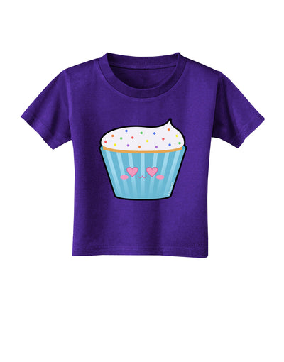 Cute Cupcake with Sprinkles - Heart Eyes Toddler T-Shirt Dark by TooLoud-Toddler T-Shirt-TooLoud-Purple-2T-Davson Sales