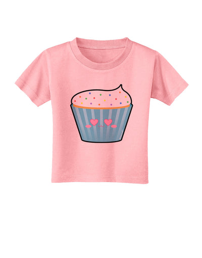 Cute Cupcake with Sprinkles - Heart Eyes Toddler T-Shirt by TooLoud-Toddler T-Shirt-TooLoud-Candy-Pink-2T-Davson Sales