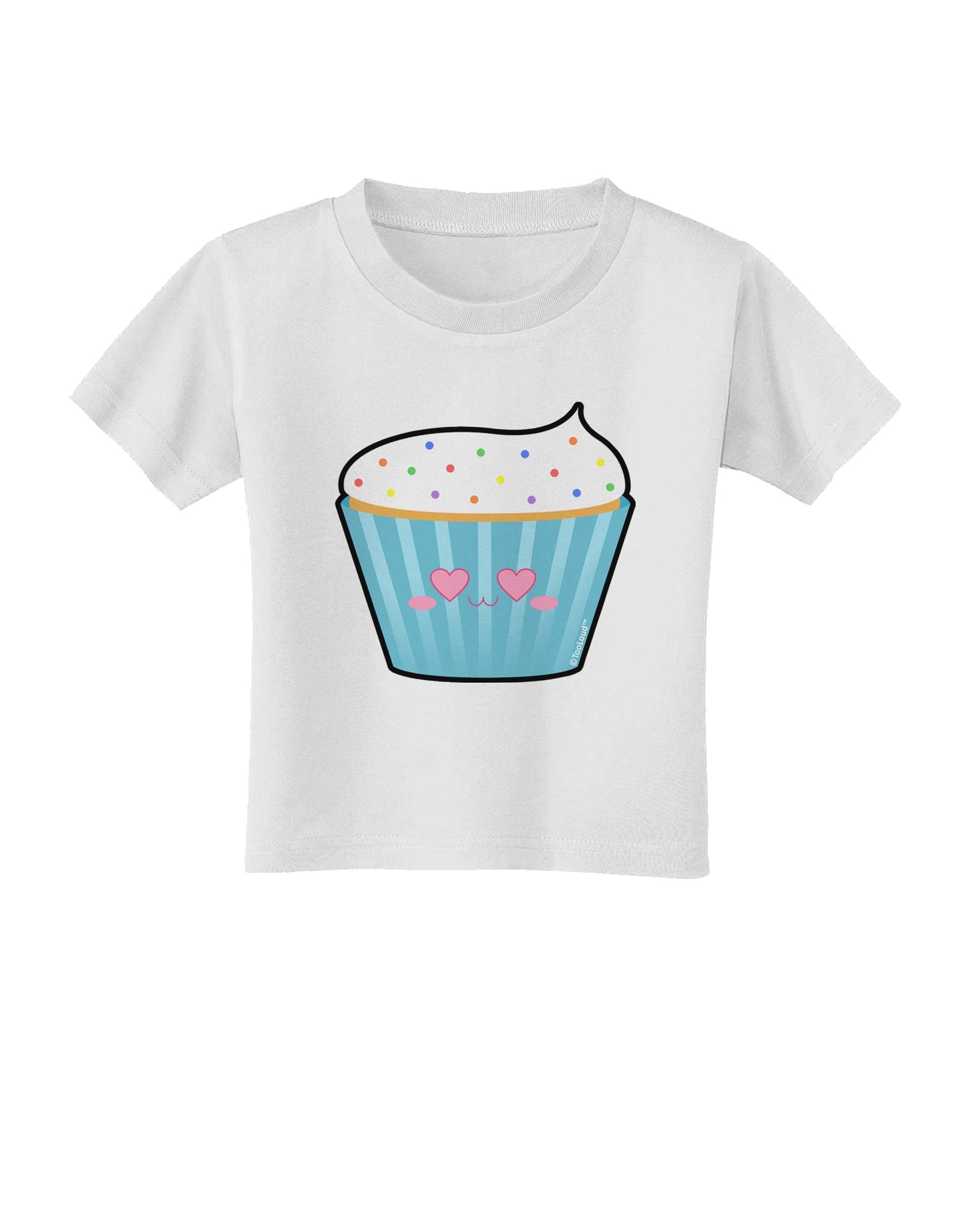 Cute Cupcake with Sprinkles - Heart Eyes Toddler T-Shirt by TooLoud-Toddler T-Shirt-TooLoud-White-2T-Davson Sales