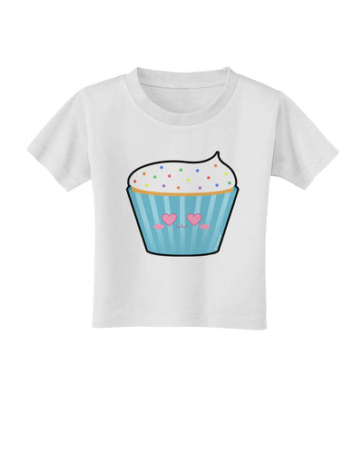 Cute Cupcake with Sprinkles - Heart Eyes Toddler T-Shirt by TooLoud-Toddler T-Shirt-TooLoud-White-2T-Davson Sales