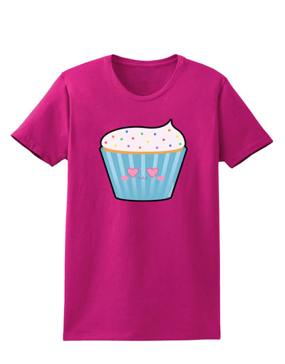 Cute Cupcake with Sprinkles - Heart Eyes Womens Dark T-Shirt by TooLoud-Womens T-Shirt-TooLoud-Hot-Pink-Small-Davson Sales