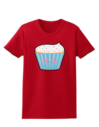 Cute Cupcake with Sprinkles - Heart Eyes Womens Dark T-Shirt by TooLoud-Womens T-Shirt-TooLoud-Red-X-Small-Davson Sales