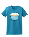 Cute Cupcake with Sprinkles - Heart Eyes Womens Dark T-Shirt by TooLoud-Womens T-Shirt-TooLoud-Turquoise-X-Small-Davson Sales