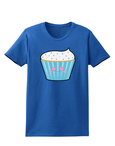 Cute Cupcake with Sprinkles - Heart Eyes Womens Dark T-Shirt by TooLoud-Womens T-Shirt-TooLoud-Royal-Blue-X-Small-Davson Sales